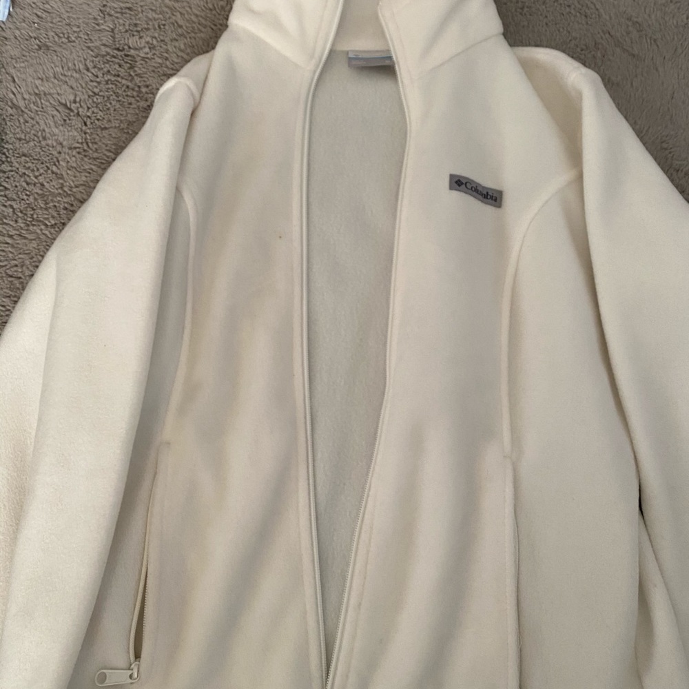 Columbia fleece white zip up